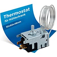Termostato de repuesto para Danfoss 077B3642- tubo capilar de 4 x 6-3 mm- para frigorífico y congelador